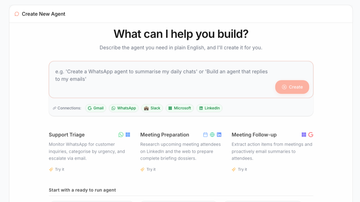 HubSpot app feature card for AI Agent Creation Studio automation